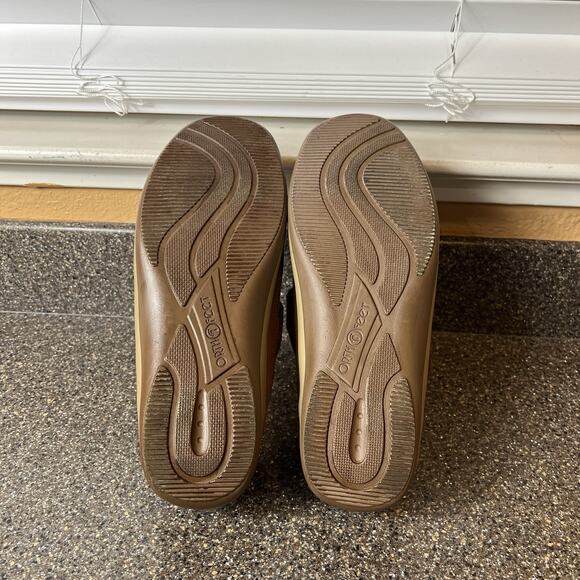 Orthofeet 896 Cognac Leather Shoes Womens Size 10 2E X-Wide Comfort Casual Flats - Picture 10 of 11